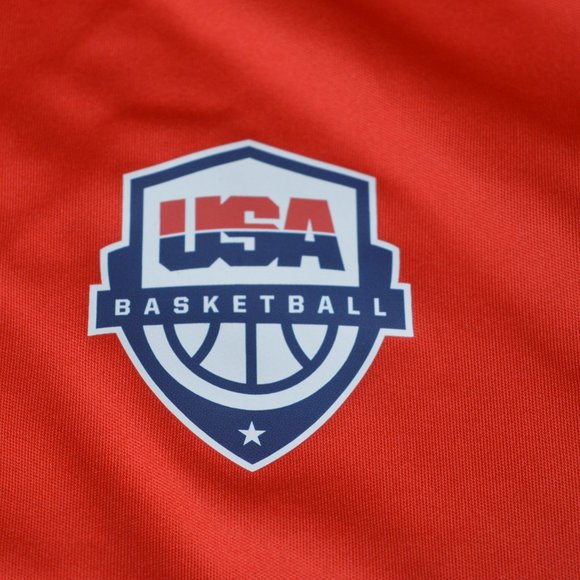 Nike Dri-Fit USA Basketball Polo Shirt Red Womens - Picture 5 of 7